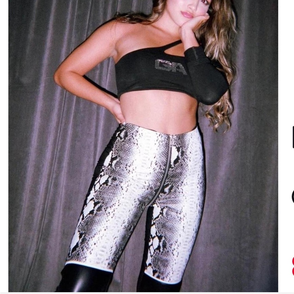 IAMGIA snakeskin & black pleather pants with zipper